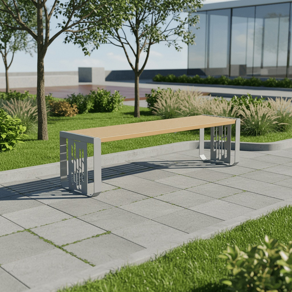 Скамья "Акварель" без спинки без подлокотников - фото № 4